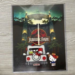 Universal studios hello kitty Jurassic park poster 14”x 11” inside plastic cover